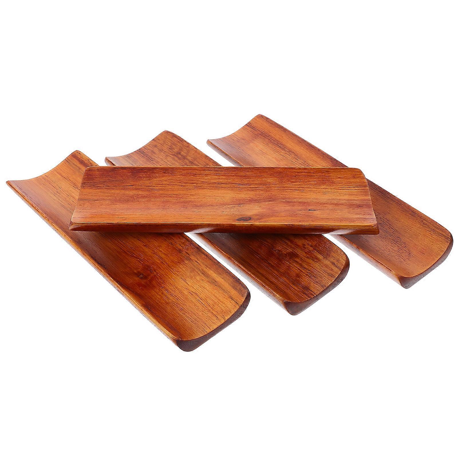 Wooden Spoon Rest Crafted from Durable Wood Perfect for Home Use with Smooth Surface Ideal for Serving Coffee Colored 4 Pieces