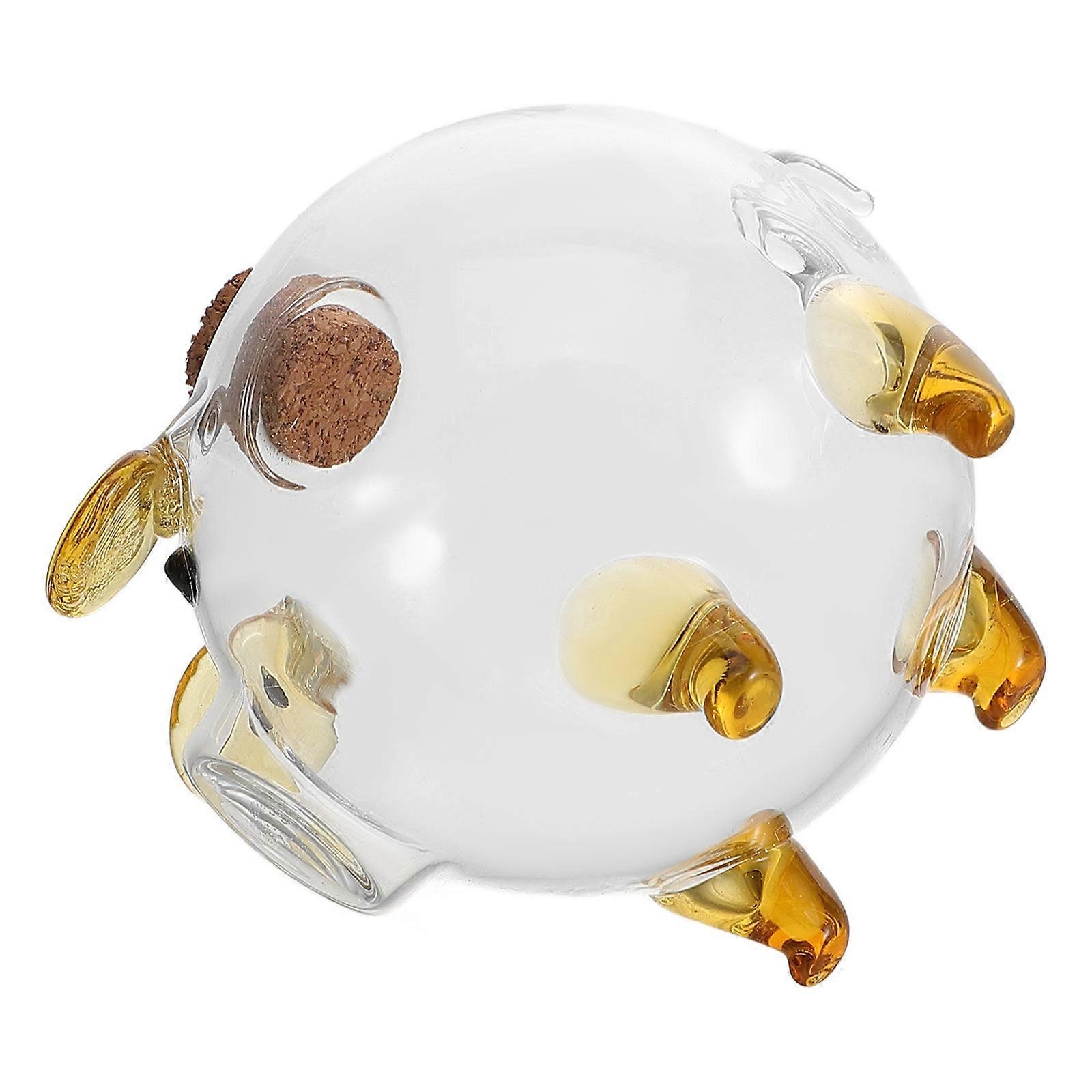 Clear Storage Jar Tiny Jar Desk Decor 2.95X2.75X2.75IN Elegant Design 1Pack