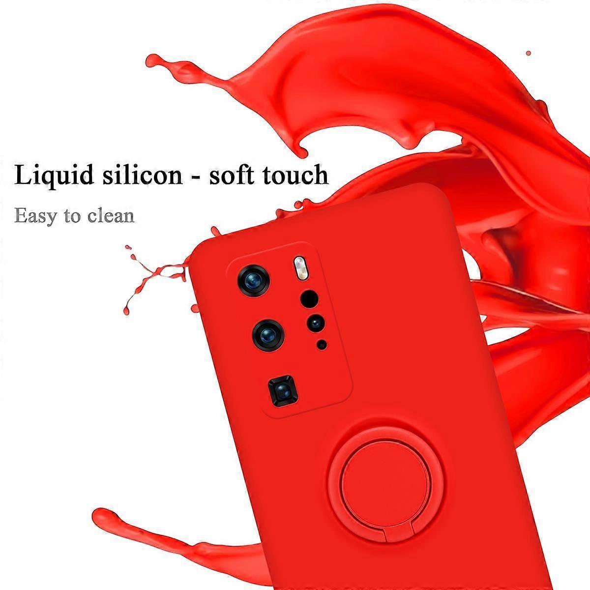 Protective case compatible with Huawei P40 PRO / P40 PRO+ - Liquid design with ring