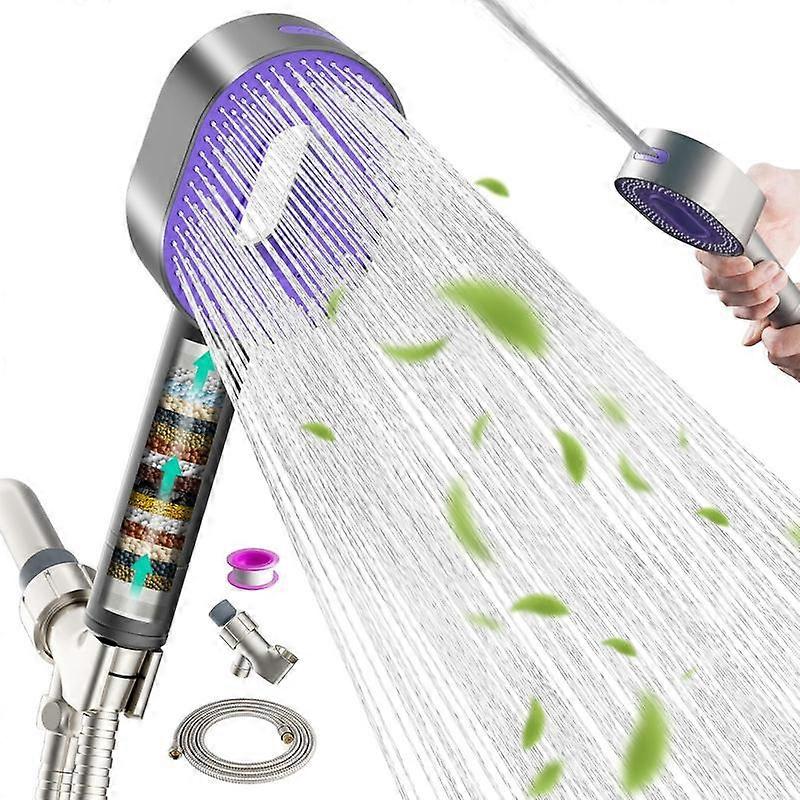Hibbent Filtered Shower Head with Handheld, High Pressure 3 Spray Mode  Showerhead with Filters,detachable shower head,Water Softener Filter