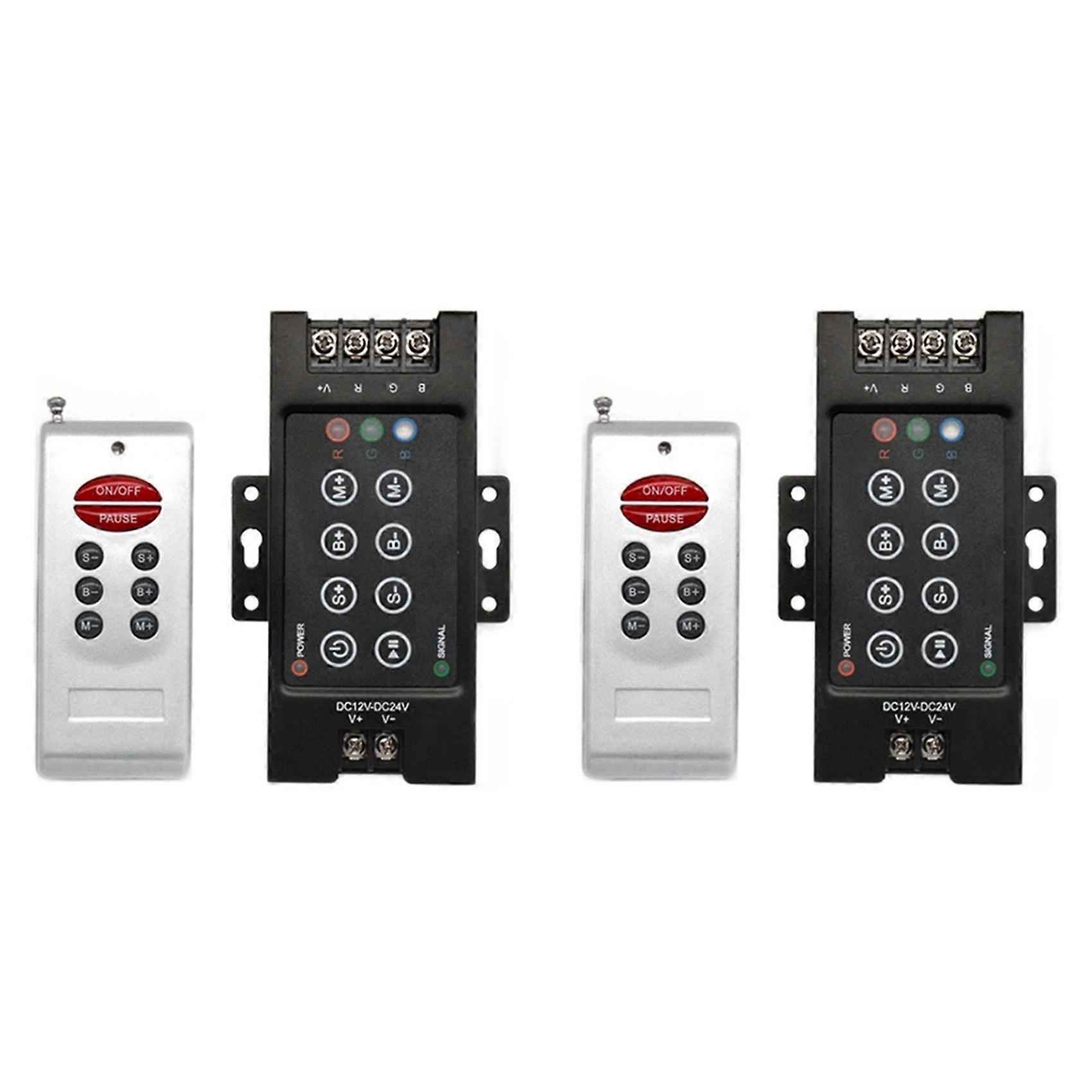 2X 30A Remote Wireless Mini Controller for RGB LED Strip Light 8-Key Double RF Wireless Remote Controller