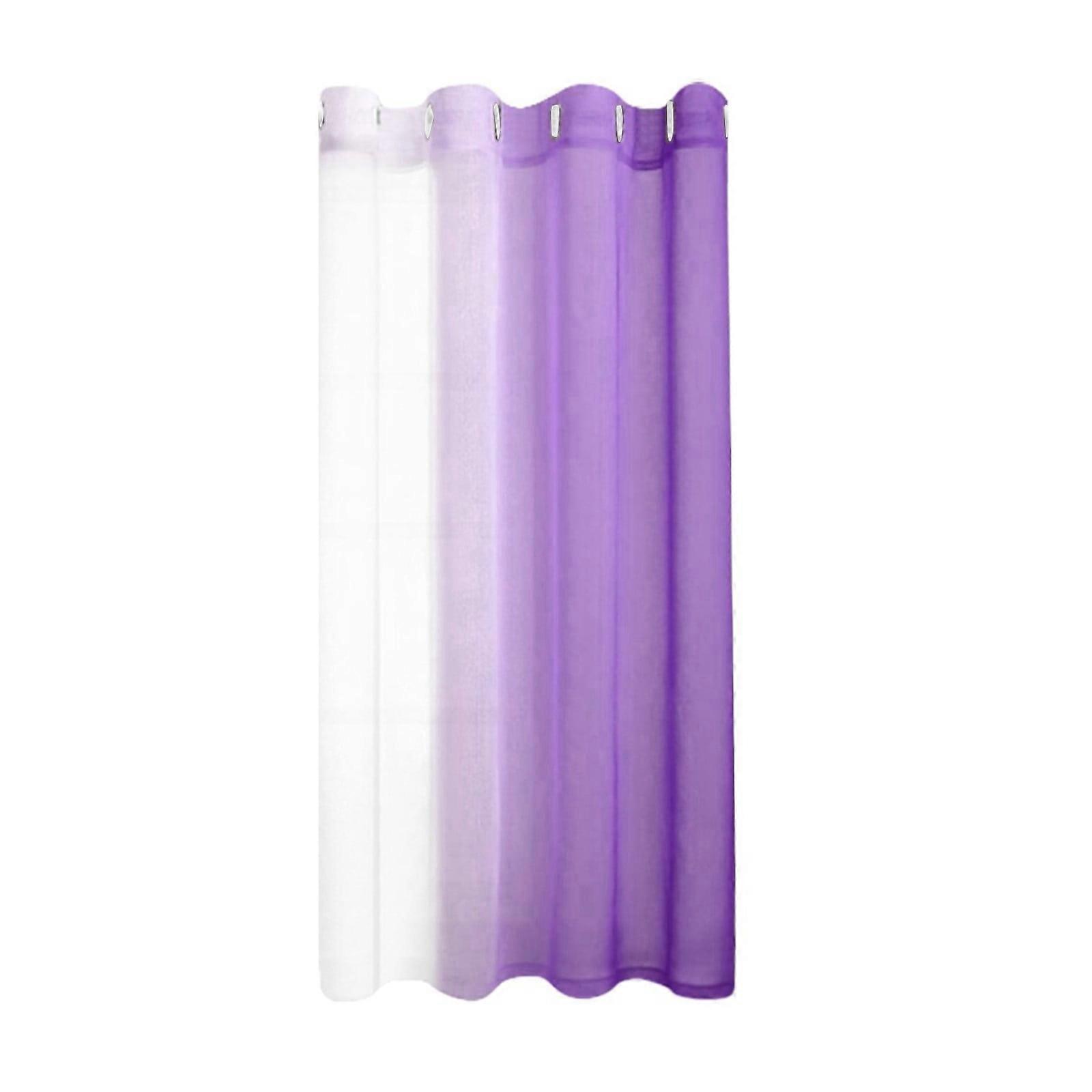Faux Grommet Light Filtering Semi Sheer Gradient Window Curtain