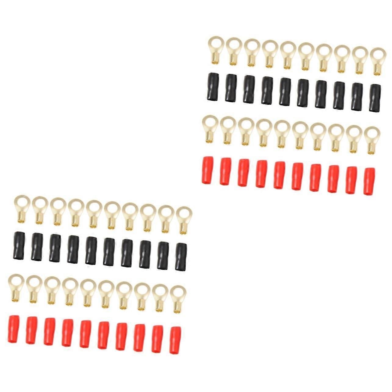 20 Pairs Copper Spade and Fork Terminals Electrical Crimp Connectors for Car and Home Audio