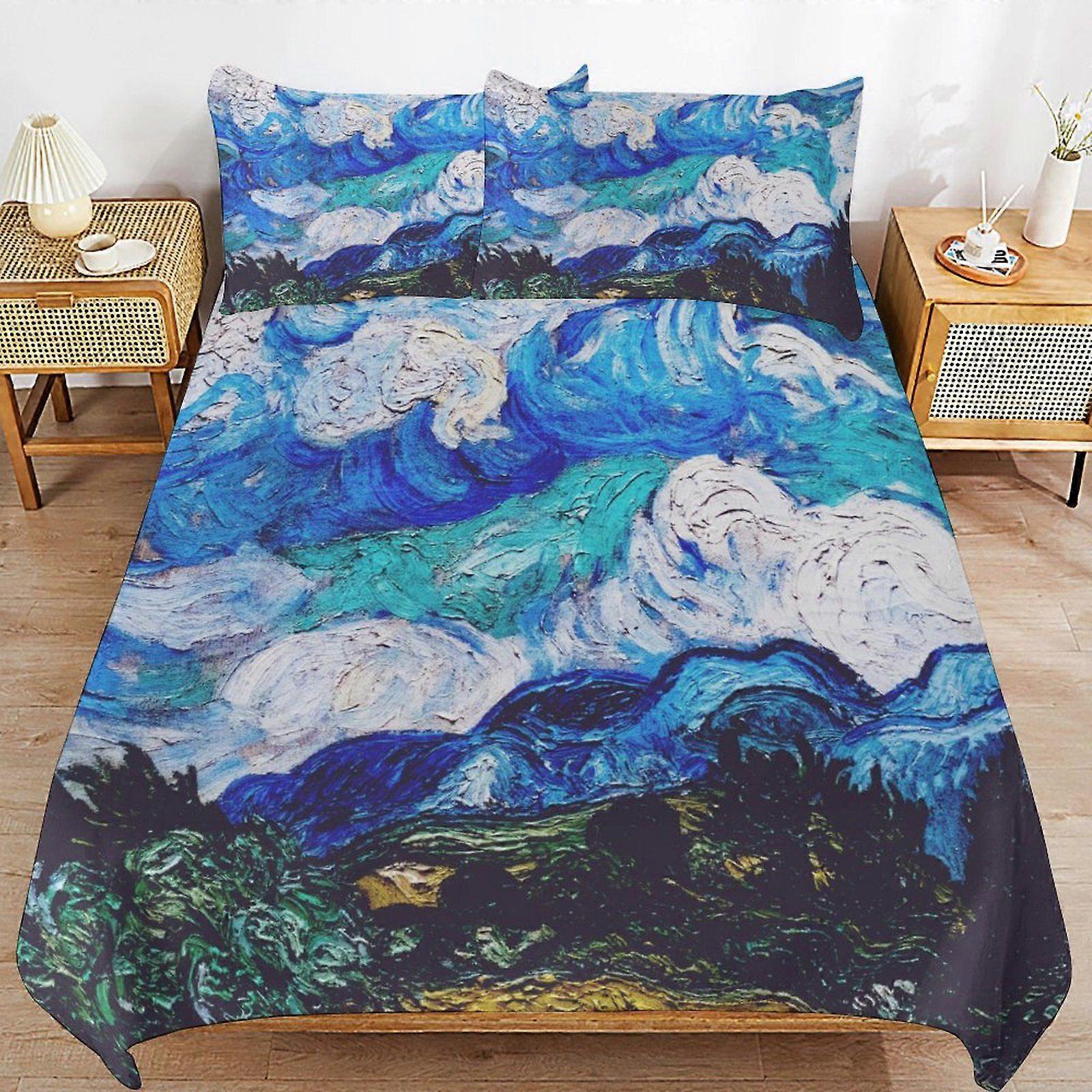Van gogh Daily Use Comfort Enhanced Weave Gentle Texture Bedding Essentials Duvet Cover Sets Solution