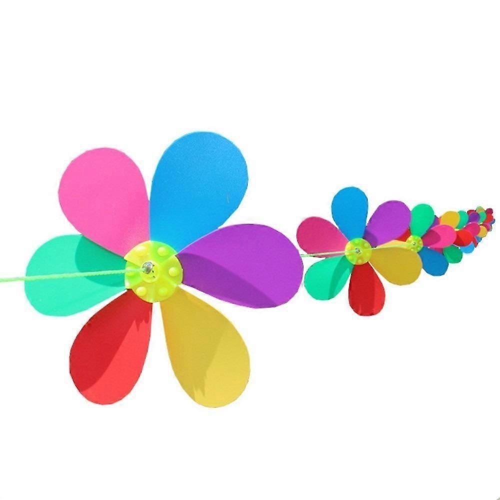 Rainbow Color Wind Spinner Hanging Rope Wind Rotator Ornamental Windmill String  Courtyard
