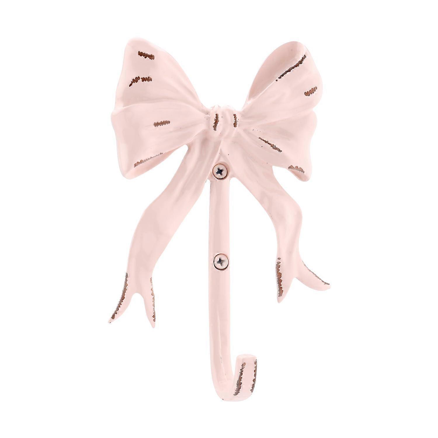 Pink Bow Decorative Wall Hook for Hats Coats Towels, Durable Iron SpaceSaving Organizer