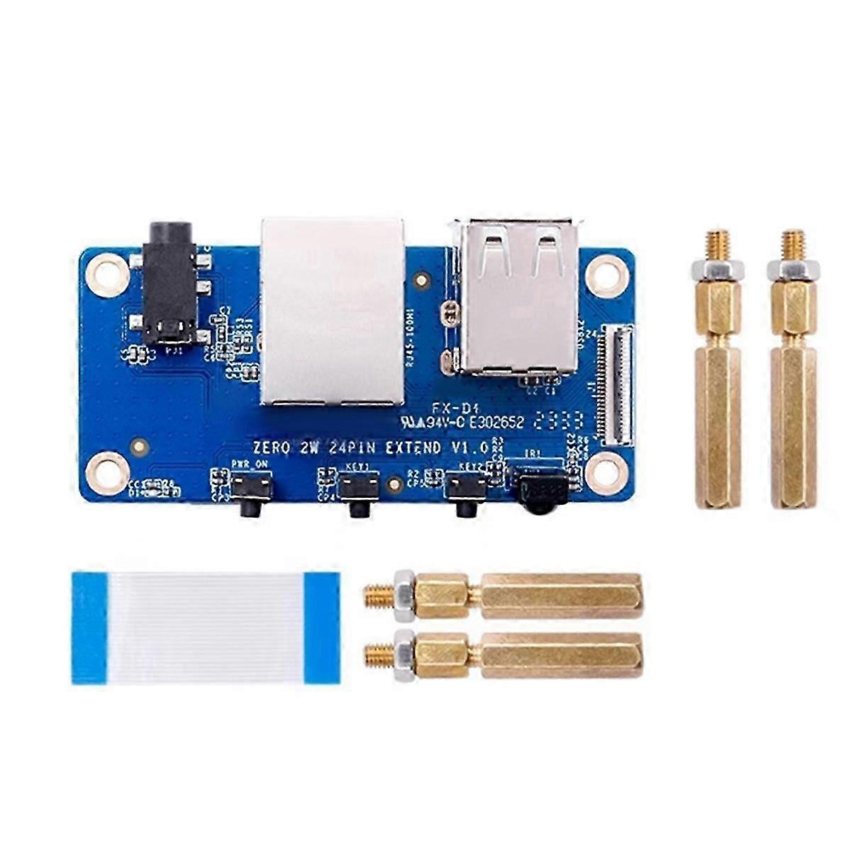 For Zero 2 W Expansion Board Interface Board 100M Network Port+USB 2.0+Analog Audio and Video Interface