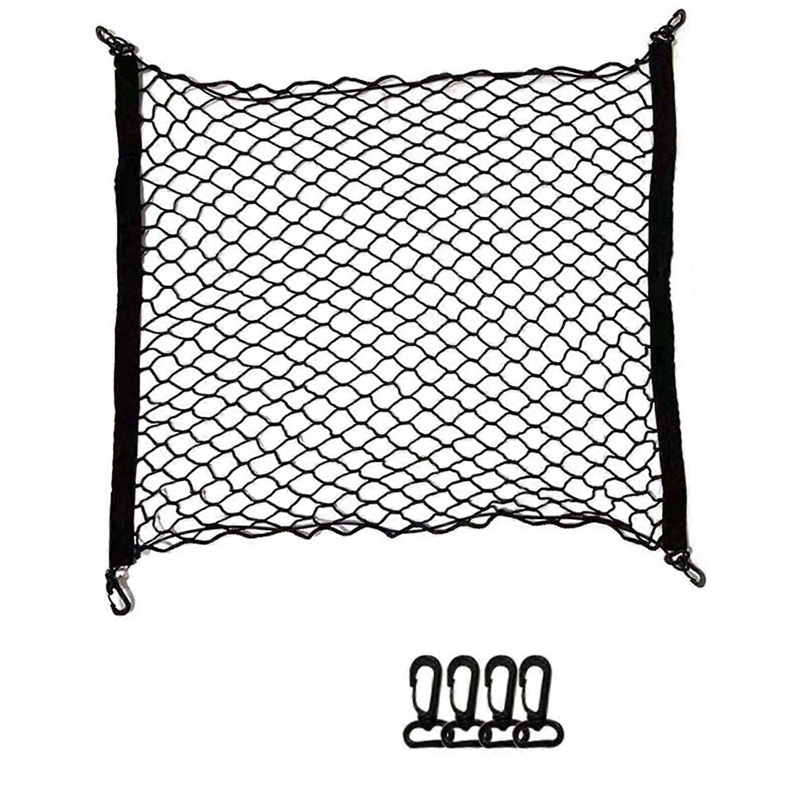 DoubleLayer Car Trunk Organizer Cargo Net 70x70cm Foldable Mesh for Secure Vehicle Storage