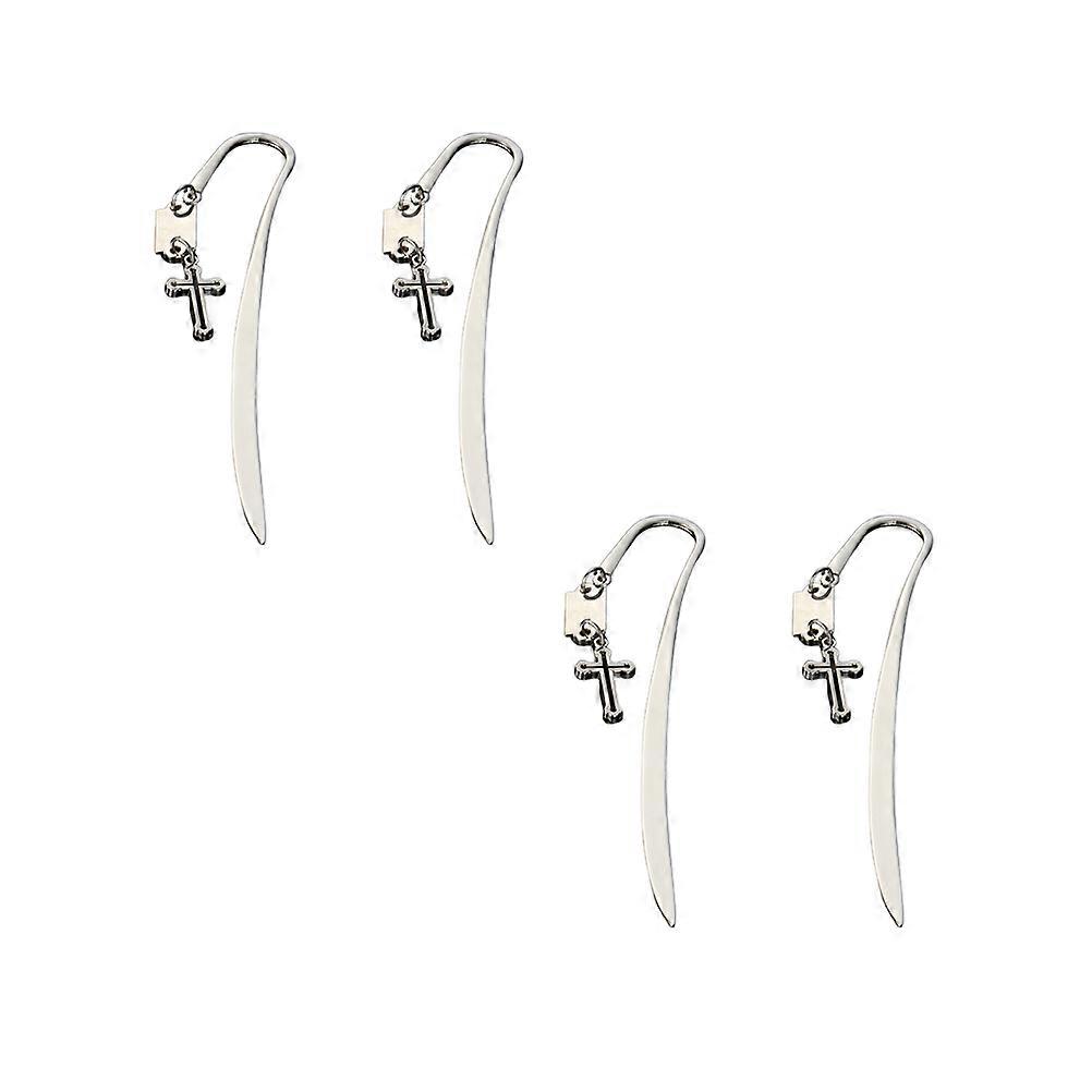 Metal Bookmarks Creative Cross Shaped Bookmark for Decoration 4Pcs