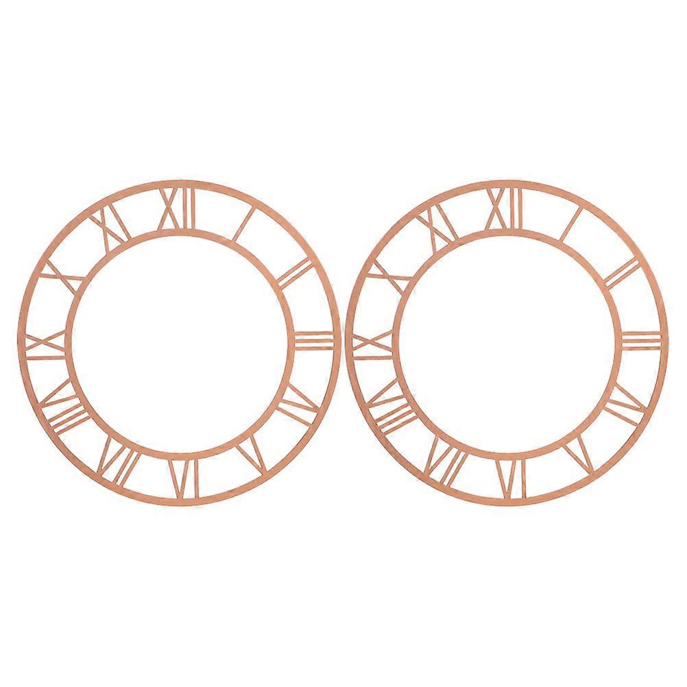 Mirror Wall Clock Face with Roman Numerals Acrylic DIY 2Pcs