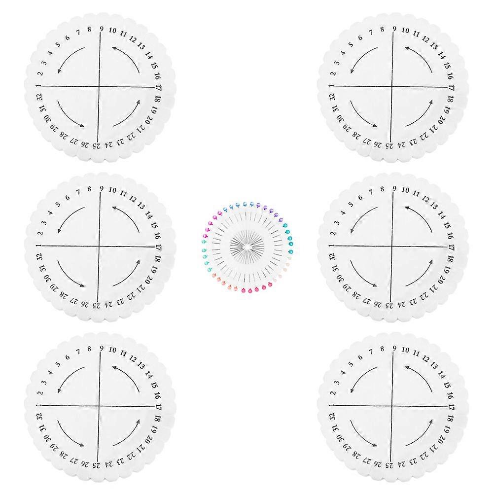 Braiding Disk Round Weaving Disk Plate with Pins for DIY Crafts 5Sets
