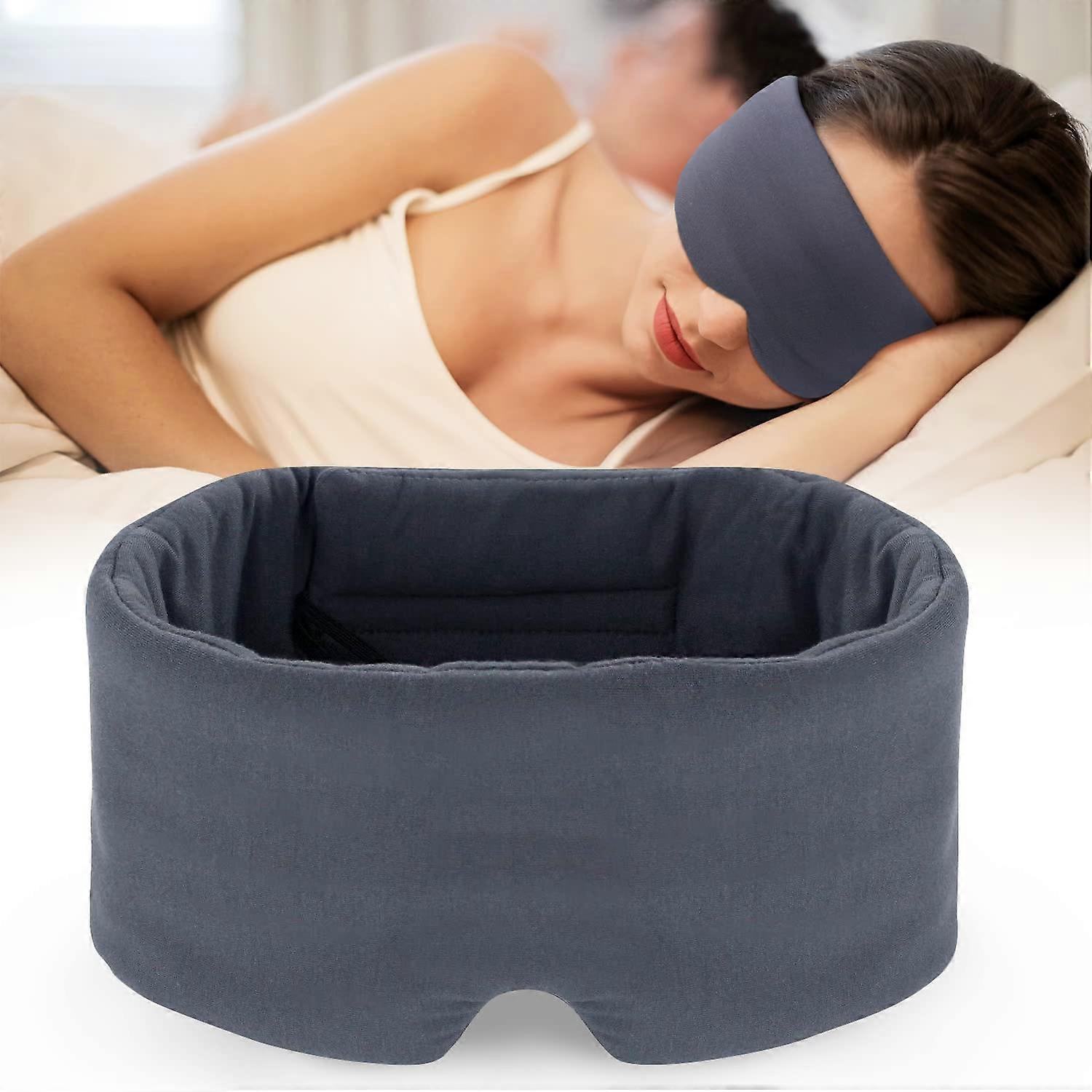 Sleep Mask with Light Blocking Design, Breathable Soft Cotton Eye Mask for Sleeping, Grey 2 Pack