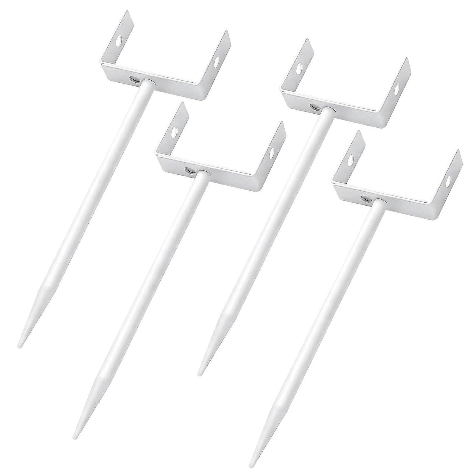 4 Pack Adjustable White Metal Downspout Brackets Rust Proof Heavy Duty for Rainwater Drainage