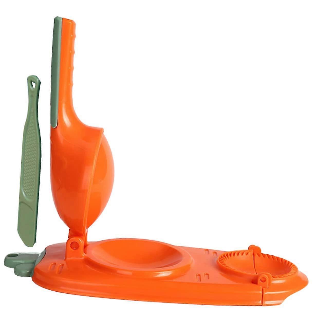 Dumpling Maker and Dough Press with Ergonomic Grip, Reusable Tool for Dumplings and Biscuits, Orange