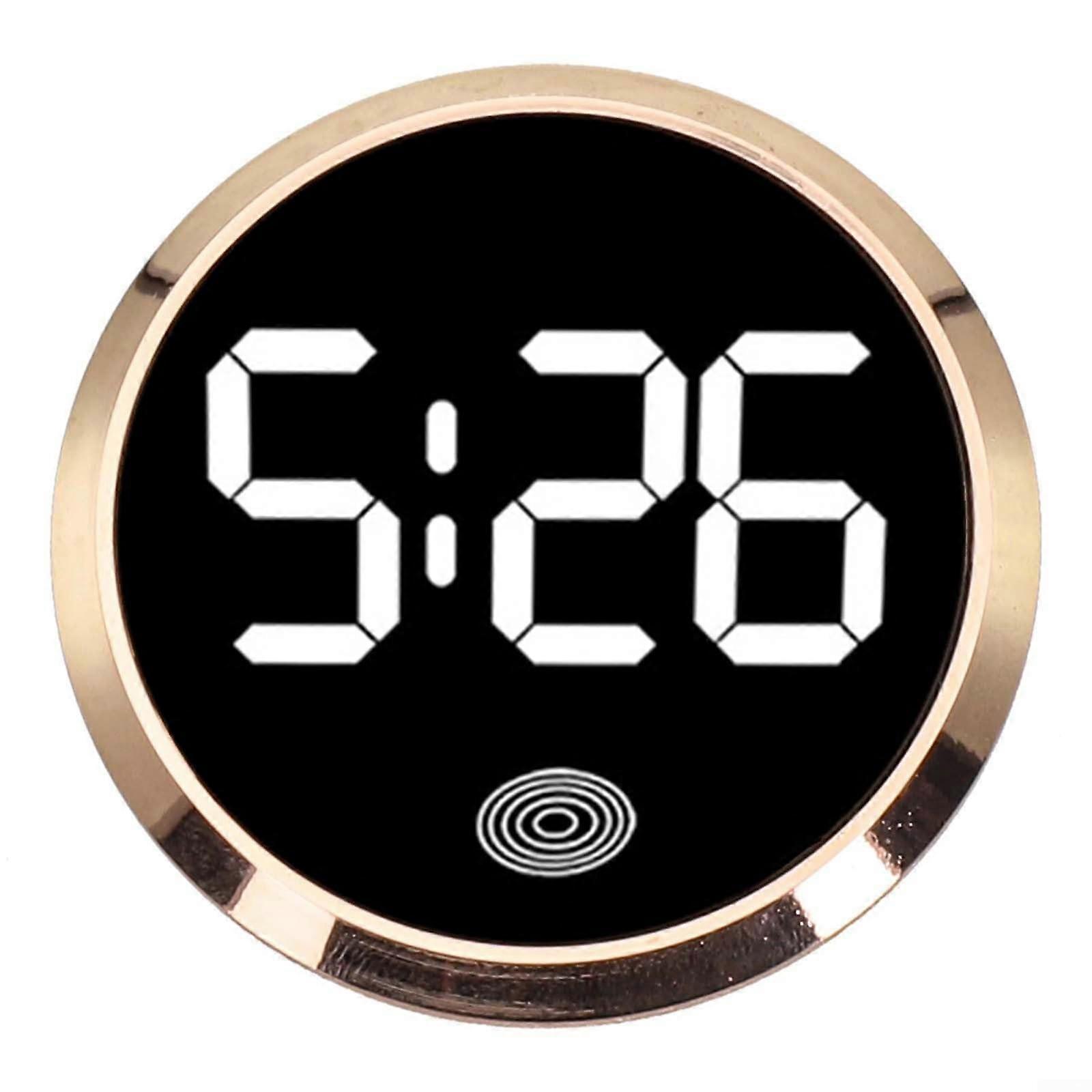 Car Interior Clock with Touch Activated Luminous Display, Universal Fit Rose Gold Dashboard
