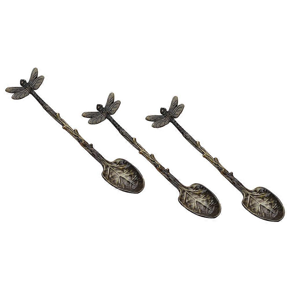 Tableware Spoon Small Teaspoons For Sugar Hotel Use Long Handle 3Pcs