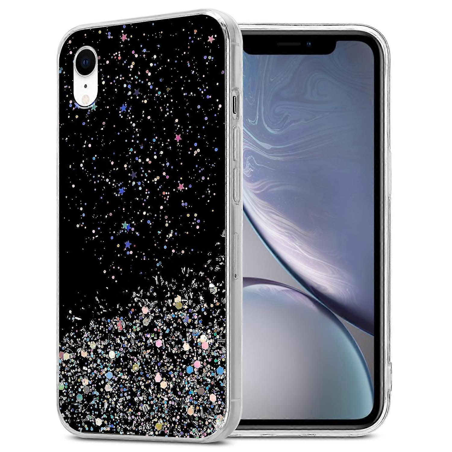 iPhone XR Protective Case TPU - Transparent with Glitter