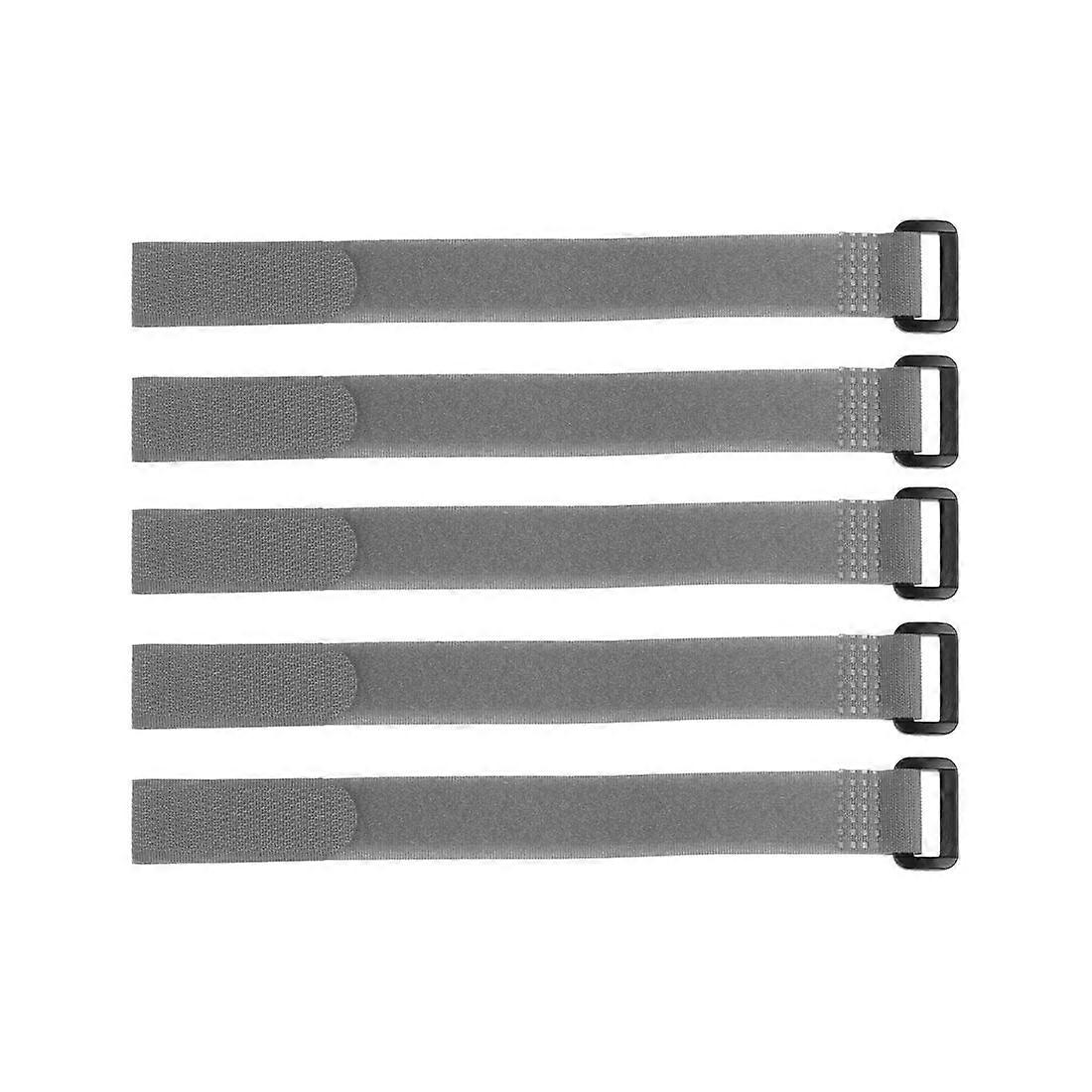 Hook and Loop Straps 3/4 x 10 Inch Reusable Adjustable Cable Ties for Cord Management Gray 5pcs