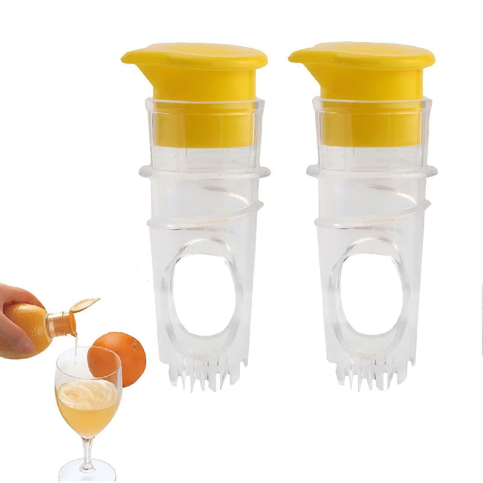 2Pack Lemon Squeezer Manual Citrus Juicer with Lid BPA  Compact Lime Juice Extractor