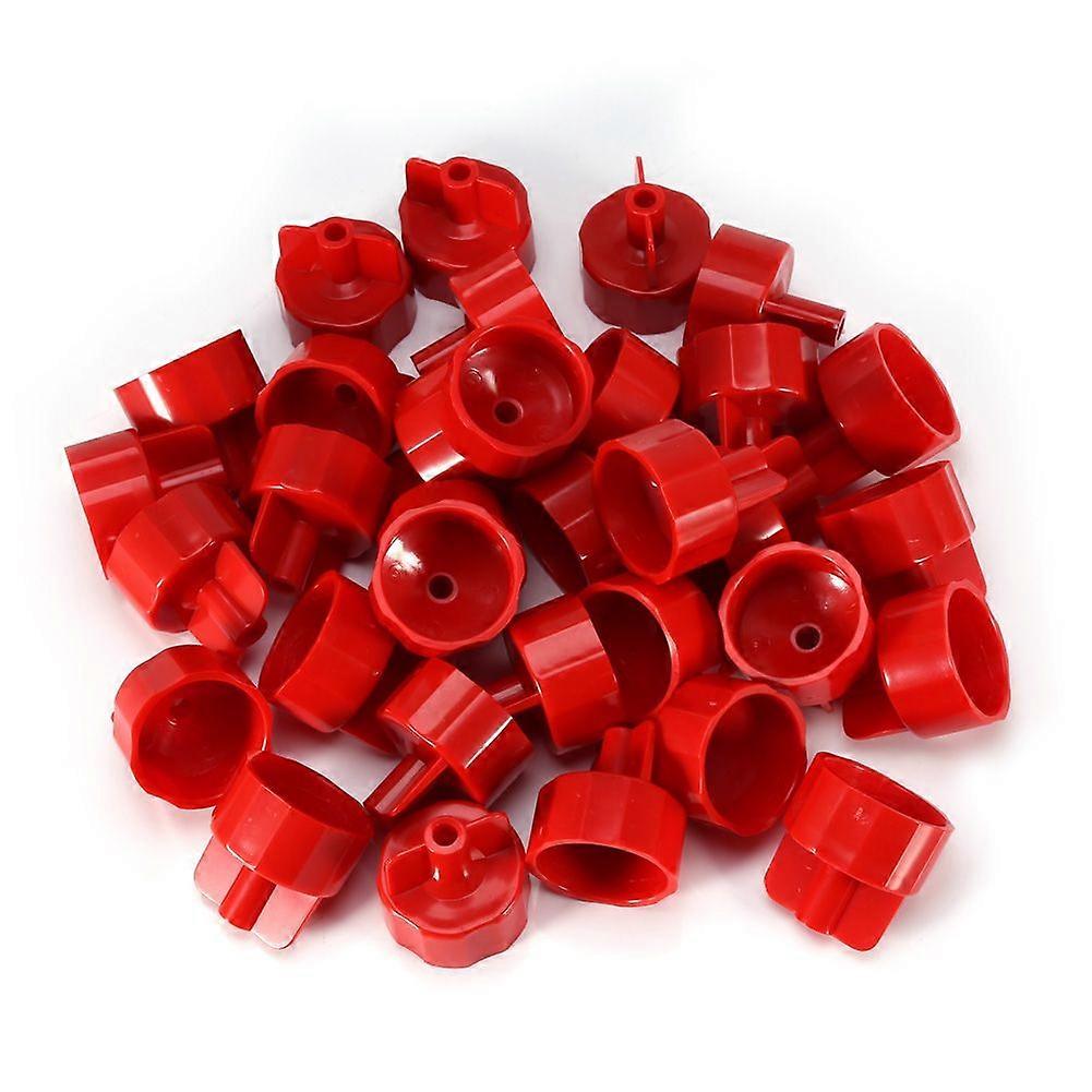100 Pieces Plastic Wall and Floor Tile Clips, Spacers, Straps, Flat Tile Leveling System Tools (Red Cap)