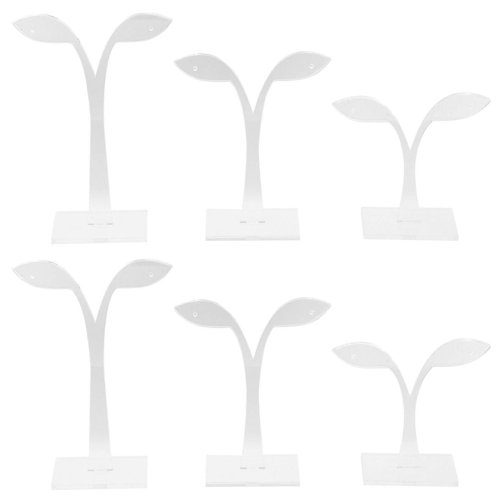 6Pcs Acrylic Earring Holder Leaf Shaped Display Stand Earring Display Stand