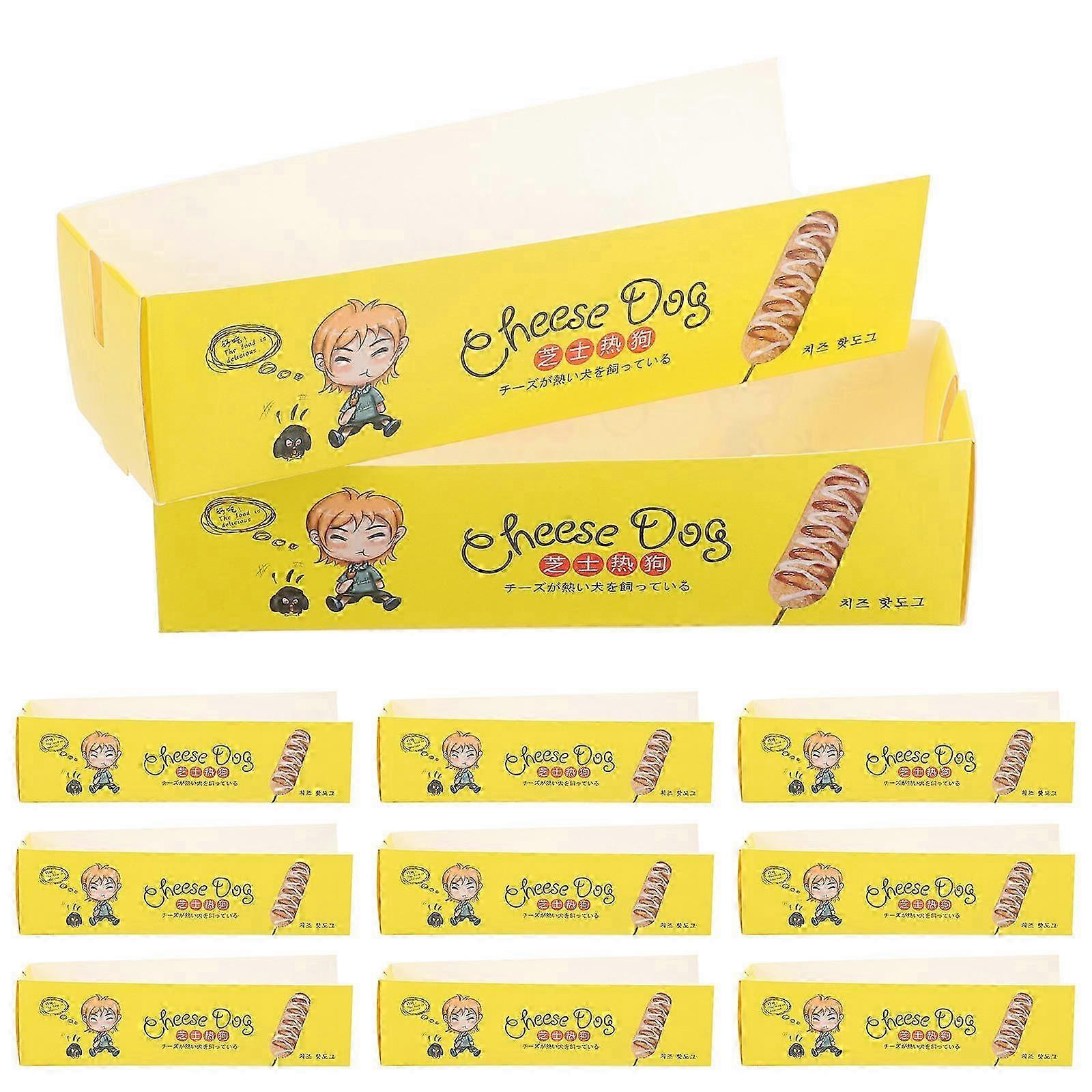 Hot Dogs Containers Paper Holder for Storage 100Pcs Boxes