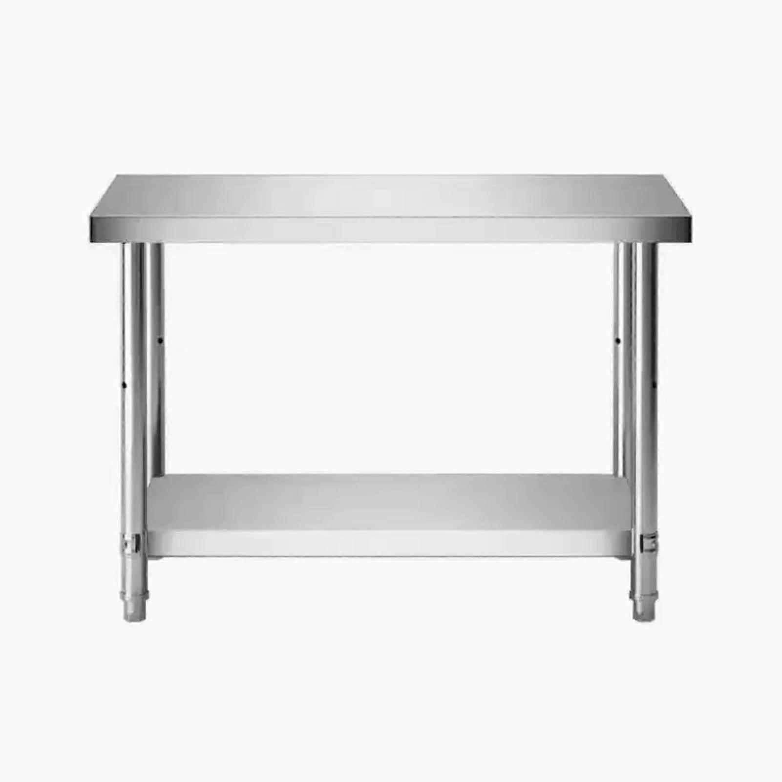 Stainless Steel Work Table with Adjustable Undershelf, Heavy Duty Prep Table for Commercial Kitchen