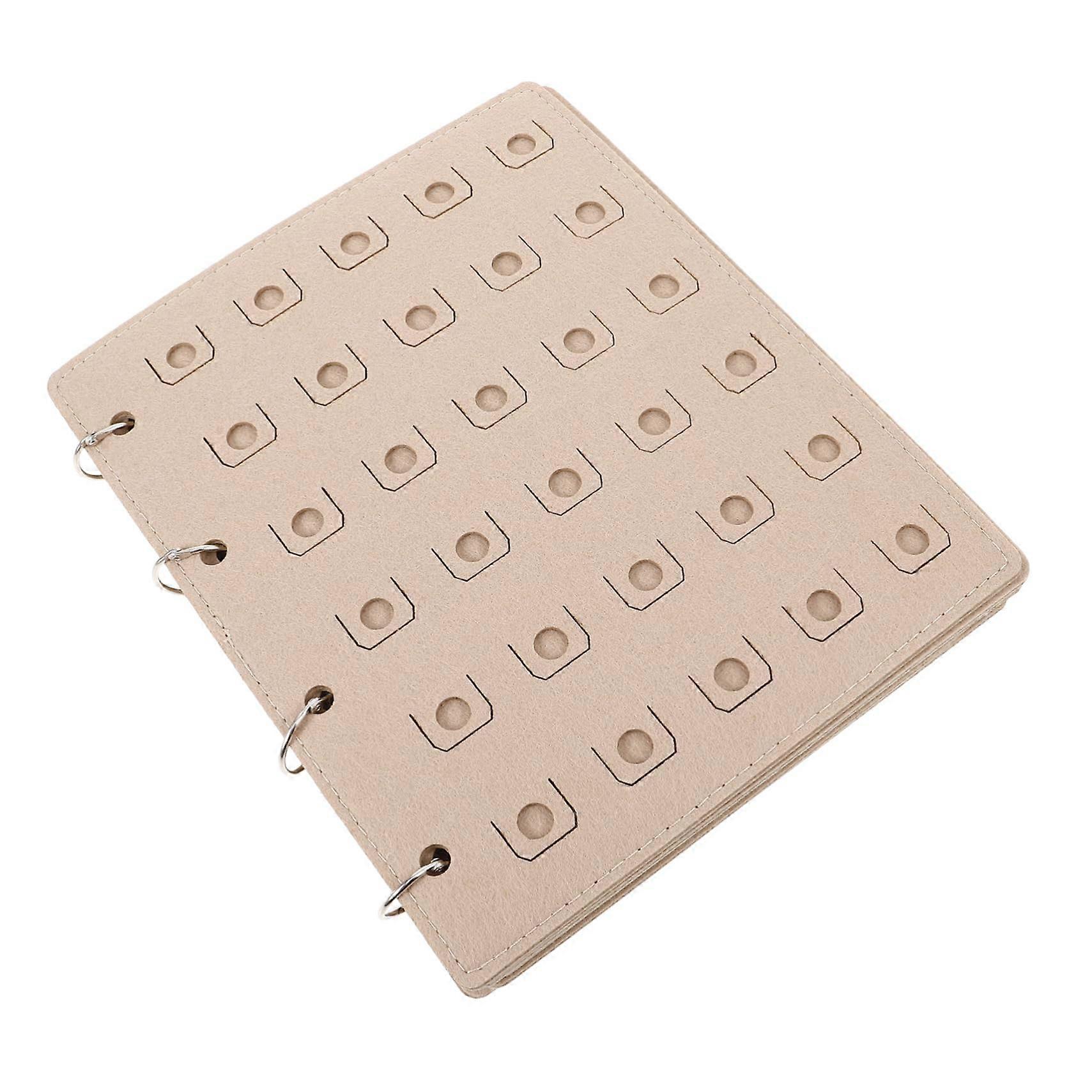 Khaki Felt Shoe Charms Organizer Book with MultiPage Storage and ScratchResistant Lining