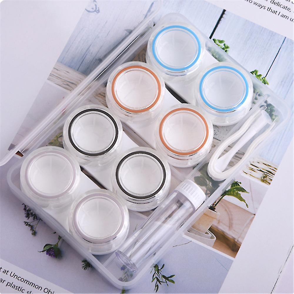 4 Pairs Of Portable And Practical Simple Contact Lens Case Travel Storage