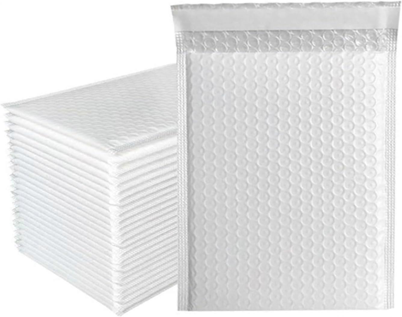 White Bubble Mailers 13x15cm 100 Pack Self Seal Padded Envelopes with Impact Resistant Padding