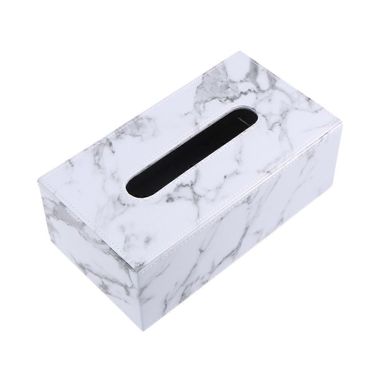 Marbled Tissue Box Square Holder for Home Use Desktop Napkin Container