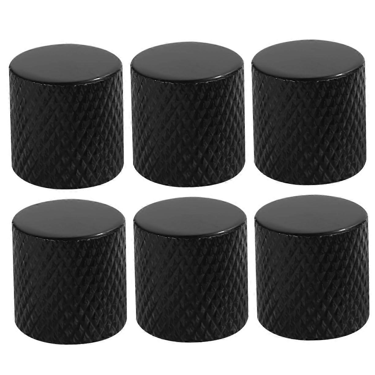 6pcs Guitar and Bass Knobs Set, Flat Tone Control, Low Profile, Precise Adjustment, Durable