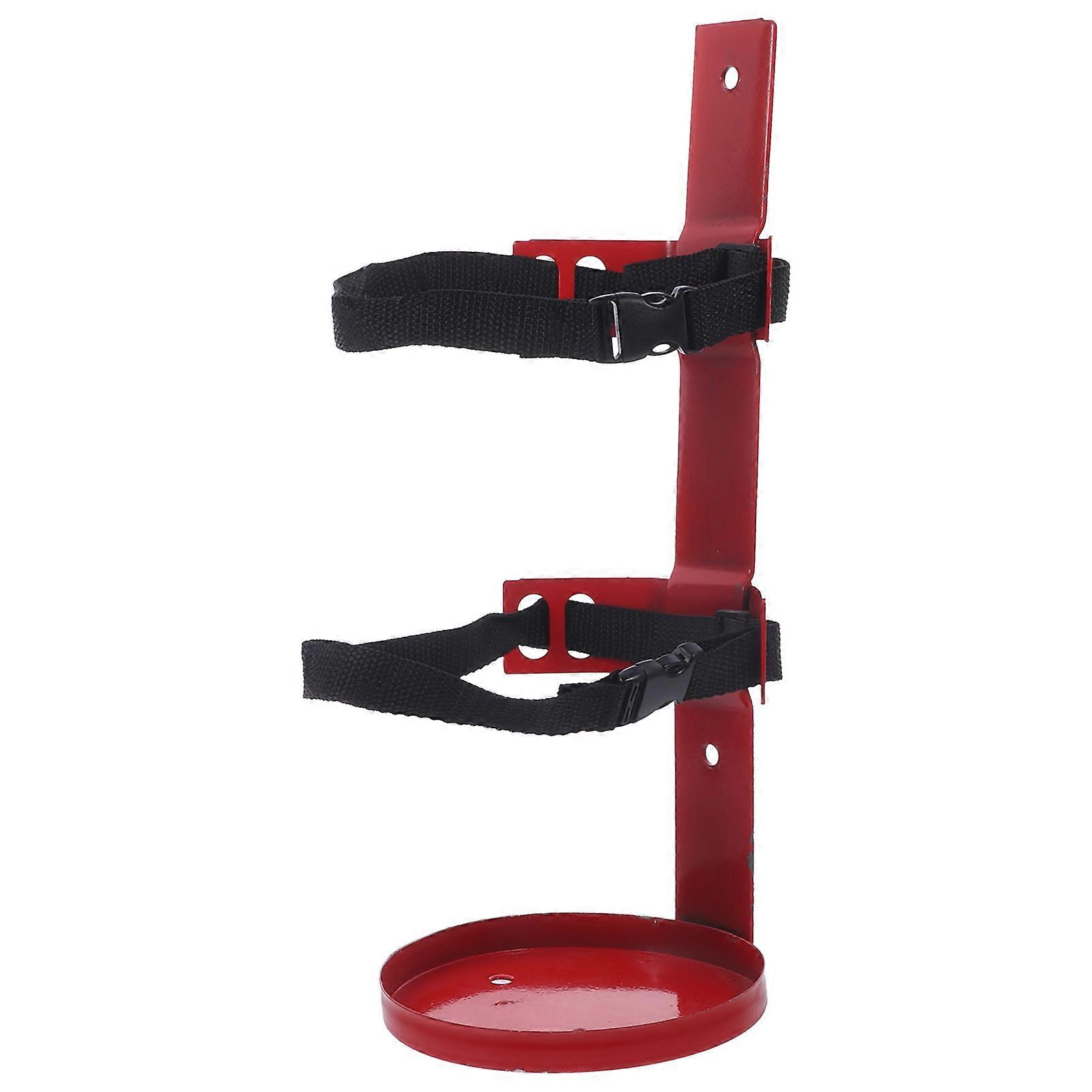 Iron Fire Extinguisher Rack for Storage Use 2Pcs Red Hanging Holder