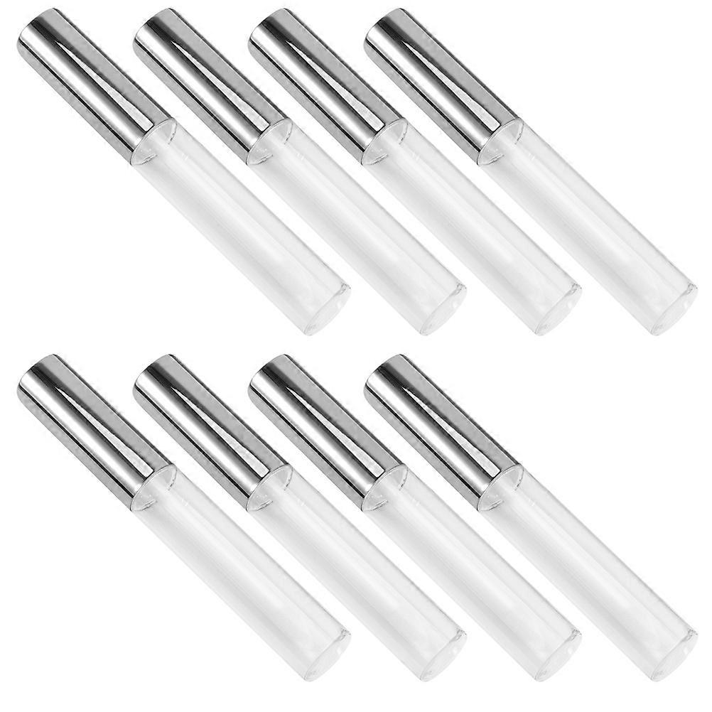 Lip Glazes Tubes for Storage 8Pcs Plastic Durable Silver Bottles