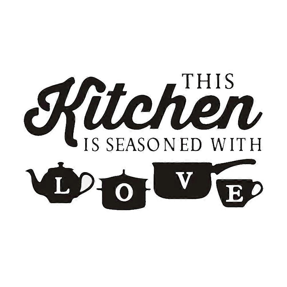 Kitchen Wall Decor Stickers Removable Art Decals for Wall Decors Black