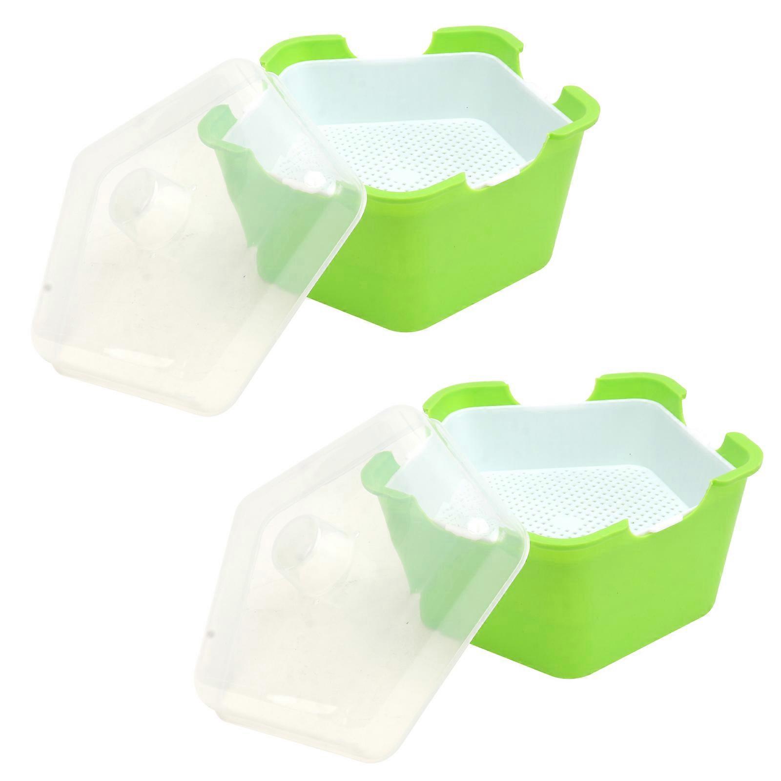 Germination Tray Plastic Seedlings Tray for 4Sets Green Material