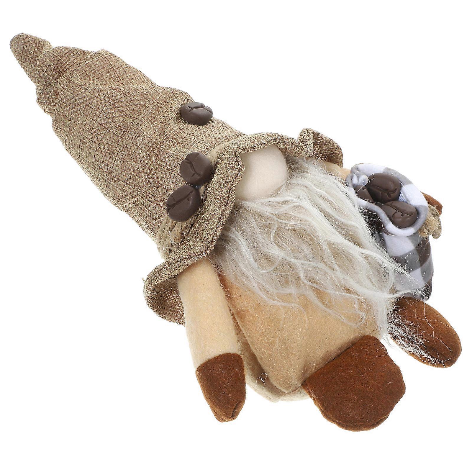 Coffee Gnome Doll for Decor with Adorable Design Polyester Plush