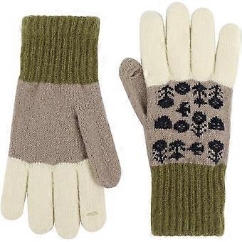 Dames/Meisjes Winter Warme Gebreide Handschoenen met Volledige Vingers, Antislip, Fleece Gevoerde Wanten met Touchscreen-functionaliteit voor Koud Weer, Khaki