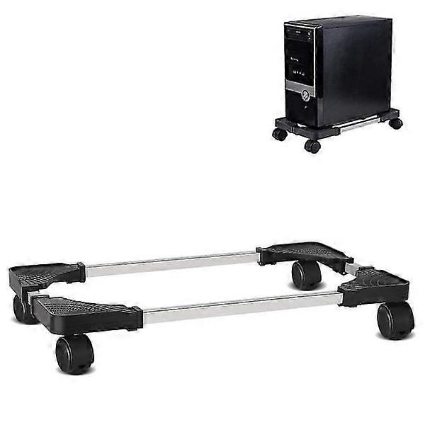 CPU Stand Computer Desk Stand Universal Adjustable CPU Mount With 4 Wheels Under Desk