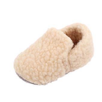 Sapatinhos de Bebê Antiderrapantes para Primeiros Passos, Sapatinhos Simples, Sapatos de Inverno para Bebês e Crianças Pequenas, Chinelos de Lã Grossa e Macios em Cores Sólidas