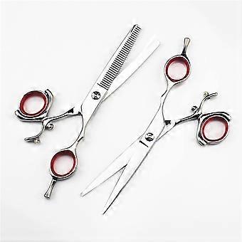 5.5 Inch Professional Hair Thinning Scissors with 720° Rotary Handle, Ergonomic DualUse Design for Pet Grooming