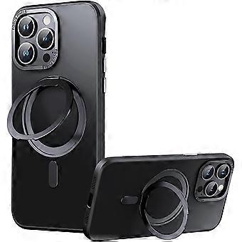 Ring Case for iPhone 15 Pro with 360° Rotating Stand, Slim Shockproof Cover, Wireless Charging Compatible