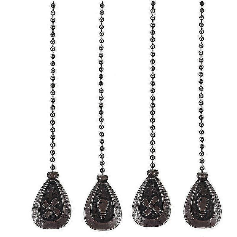 4pcs Retro Ceiling Fan Pull Chain Pendant Extender for Light