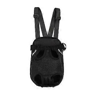 Portable Pet Dog Carrier Front Pack Chest Pack - Size M (black)