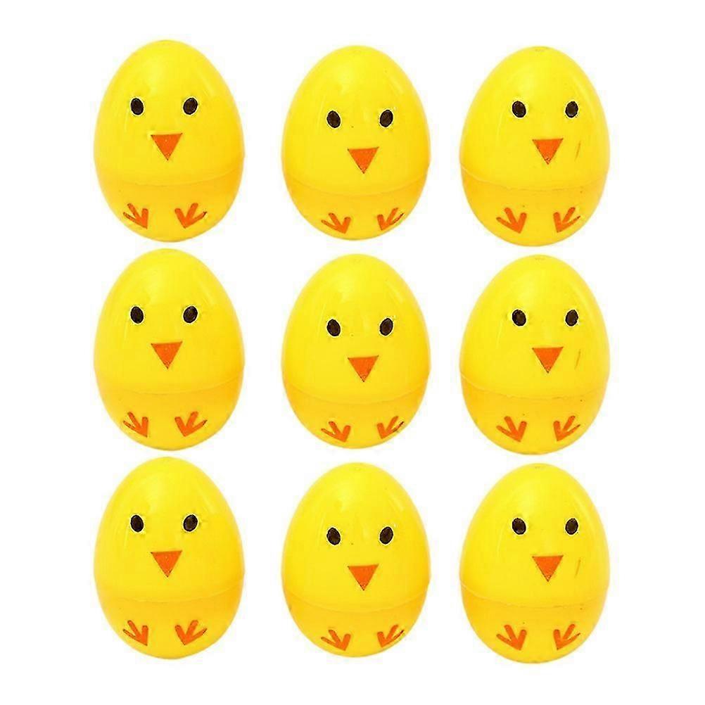 24PCS Chick Printing Plastic Simulate Eggshells Kids DIY Eggs Easter Party Lottery Props