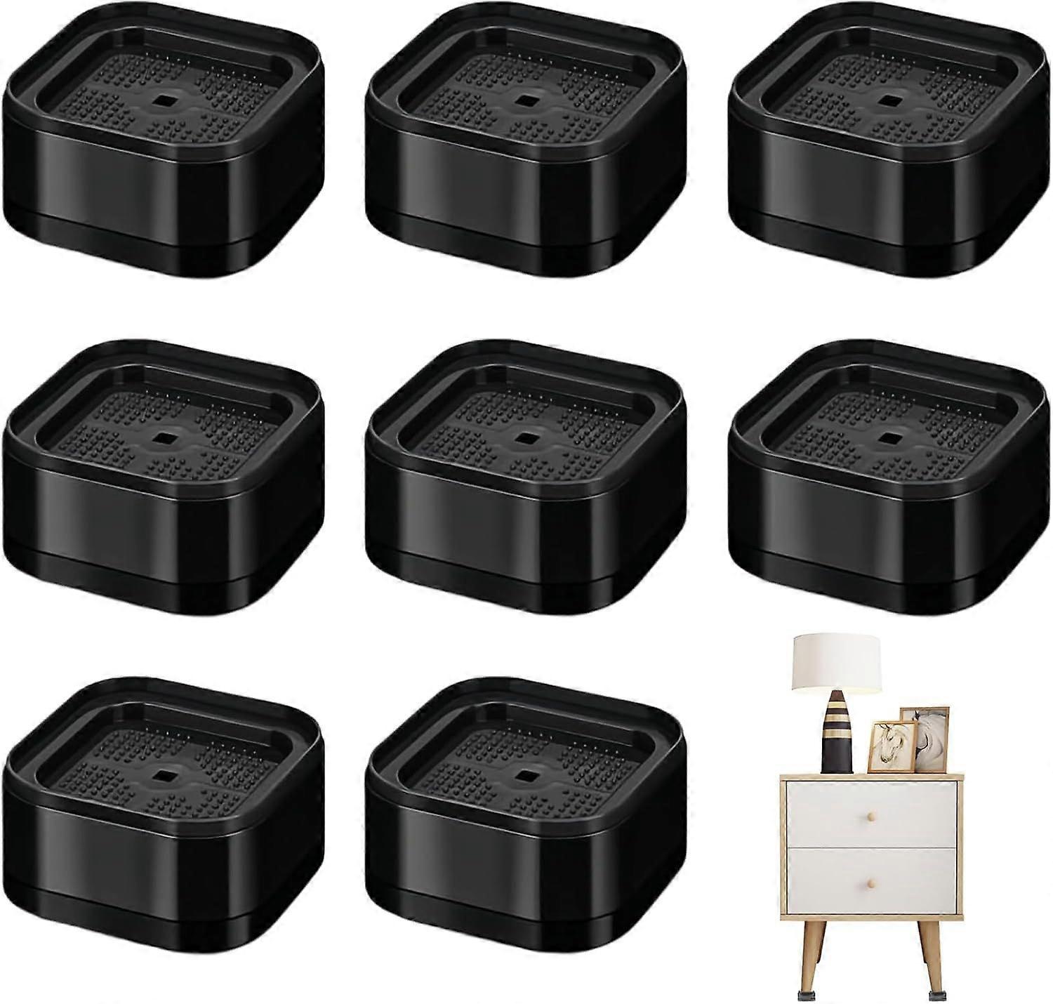 Table Leg Risers, 8-Piece Set, Adjustable by 3.5 cm, Stackable Chair Leg Risers