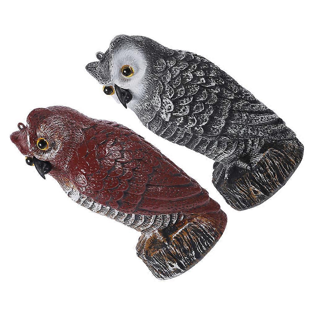 2pcs gefälschte Eule Köder Skulptur Eule Köder Vögel zu verscheuchen Eule Vogelabschreckung Statue Garten Eule Eule Dekor