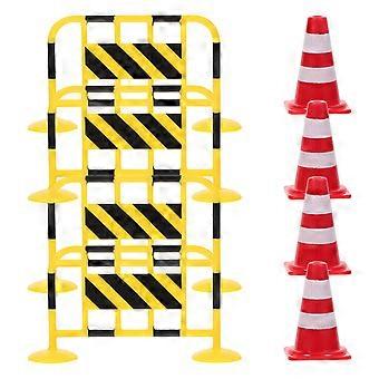 8pcs Street Road Barricade Miniature Barricades Routières Ville Cône De Circulation Scène Clôture