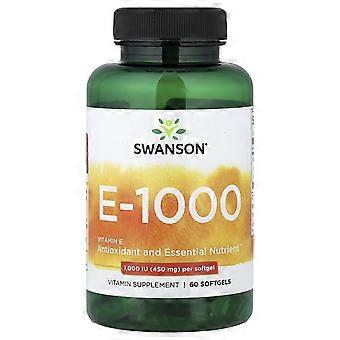 Swanson, Vitamin E-1000, 450 mg (1,000 IU), 60 Softgels, 2-Pack