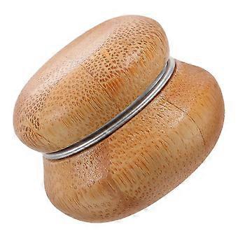 Set van 4 navulbare lippenbalsempotjes van bamboe, draagbare reiscosmetica-verpakkingen met metalen deksels.